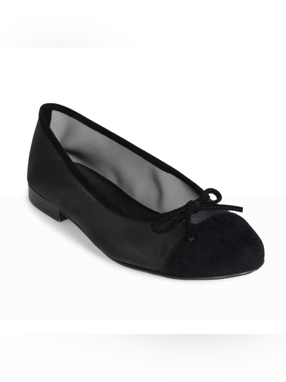 Jeffrey Campbell Releve Mesh Ballet Flats Black Sheer Bow Size 11 Like New
